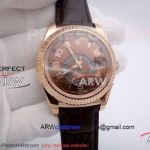 Perfect Replica Rolex Sky-Dweller Watch Arabic Markers Rose Gold 40mm